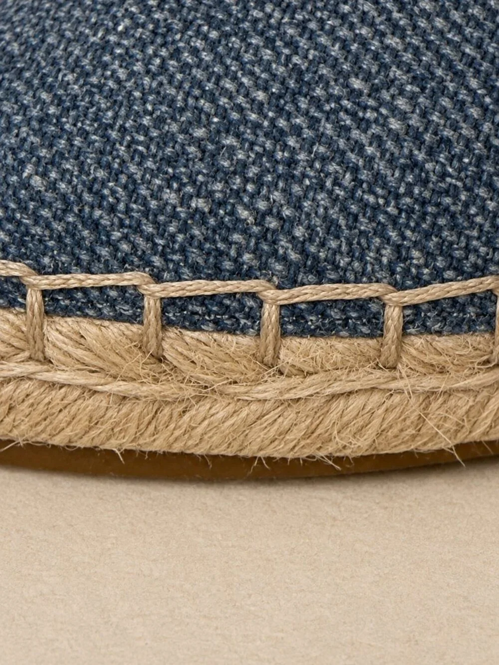 EILEEN FISHER Washed Blue Linen Espadrille Flats | Leather Footbed | Size 9